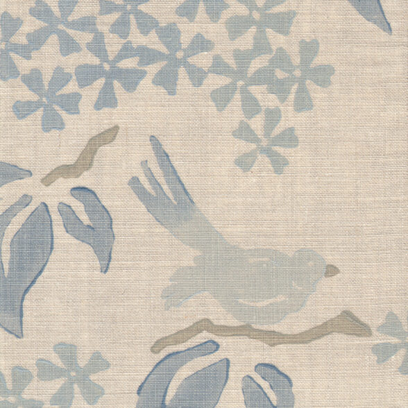 Wave Pattern Bird Frit Birds Fabric in Wave - Galbraith & Paul
