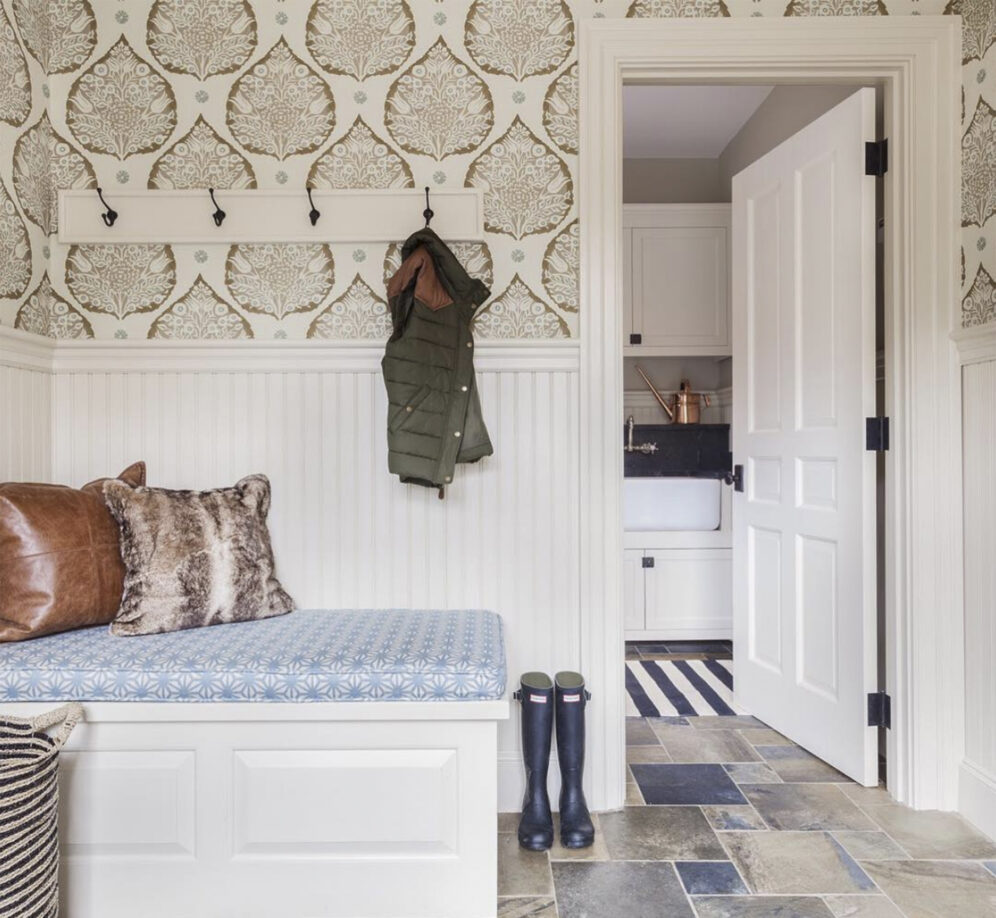 Lotus Wallpaper in Mushroom - Mudroom - Jamie Keskin Design - Galbraith ...