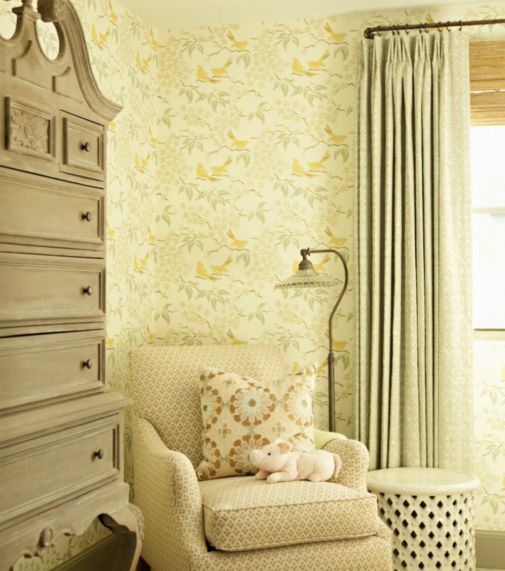 Birds Wallpaper in Pale Yellow - Galbraith & Paul